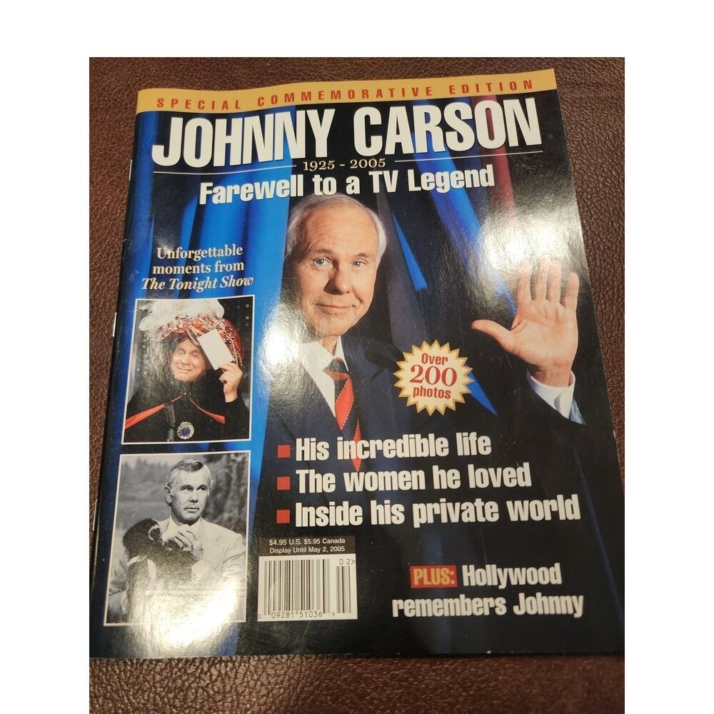 Johnny‎ Carson 1925-2005 Tonight show TV Commemorative Magazine 05/02/ 2005 Ed